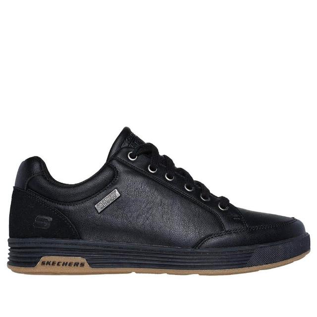 【SKECHERS】Cavell 男 運動休閒鞋 皮革 防潑水 舒適 百搭 黑(210944BLK)