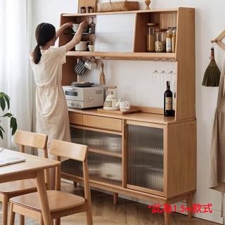 【Taoshop 淘家舖】W - 實木餐邊櫃客廳廚房家用櫸木置物櫃大容量收納儲物Y98Q05(95X38X85cm僅有下座)
