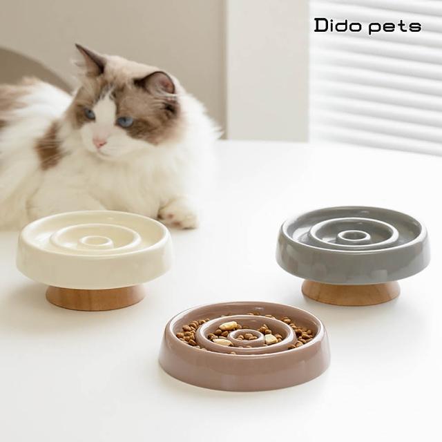【Dido pets】圓圈木座陶瓷慢食碗 慢食盤(PT244)