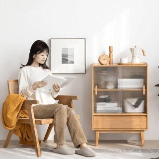 【Taoshop 淘家舖】HN - 日式原木無印風｜貝裡長虹玻璃大收納｜電視邊櫃餐邊櫃 F8102(貝裡電視邊櫃)