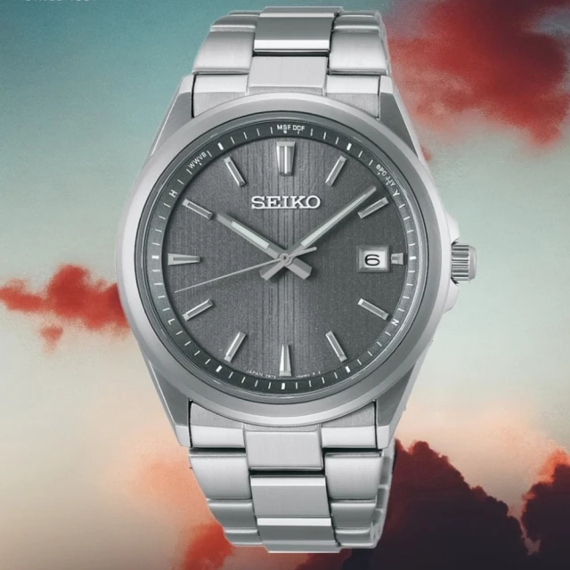 SEIKO 精工 SPIRIT 時尚簡約 太陽能電波手錶-39.8mm灰(SBTM347/7B72-0AK0N)