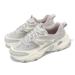 【SKECHERS】休閒鞋 D Lites 5.0-Breaking Rules 女鞋 灰 米白 拼接 厚底 老爹鞋(150522-LGMT)