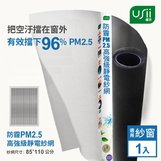 【USii 優系】防霾PM2.5高強級靜電紗網-85x110cm(窗用)