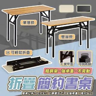 【歐樂生活館】免組裝簡約風書桌雙層80*40*75(書桌/辦公桌/學習桌/長桌)