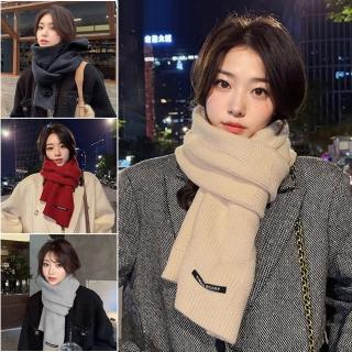 【SEEYU】韓版冬季潮流百搭保暖圍巾 防風防寒護頸脖圍 針織圍脖 披肩(聖誕禮物 新年 交換禮物)