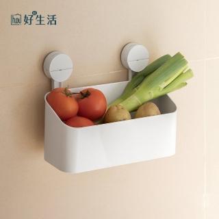 【hoi! 好好生活】懶角落強力無痕吸盤收納籃-大號