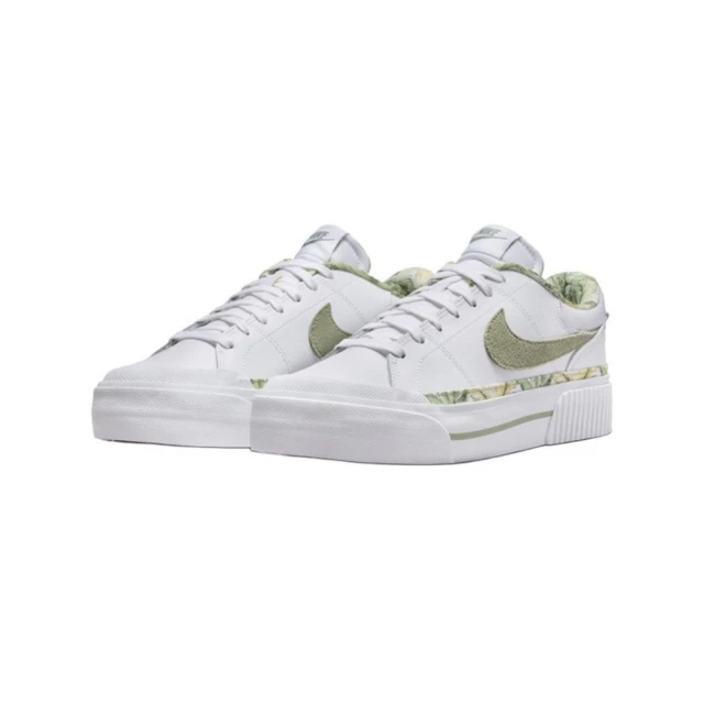 NIKE 耐吉 W Nike Court Legacy Lift 厚底 白綠 HF5054-100(休閒鞋 女鞋)