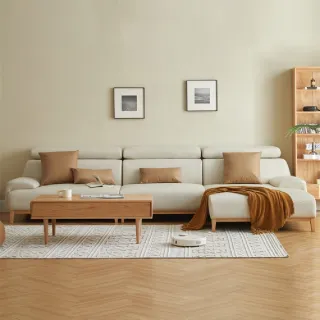 【Taoshop 淘家舖】布藝沙發 高靠背轉角沙發家用客廳軟包沙發 WSS0158(三人位沙發 燈草灰)