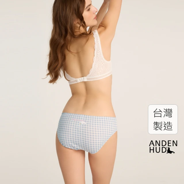 Anden Hud 大耳狗喜拿系列．花苞中腰三角內褲(天藍野餐格-刷油漆)