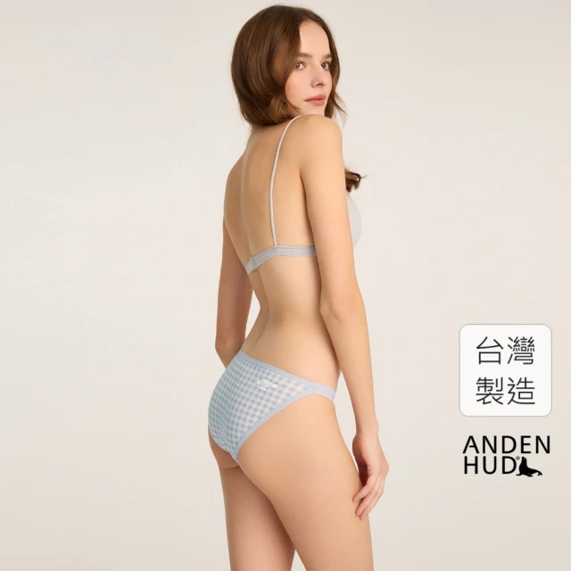 Anden Hud 大耳狗喜拿系列．雙緊帶高衩低腰三角內褲(天藍野餐格-貪吃鬼)