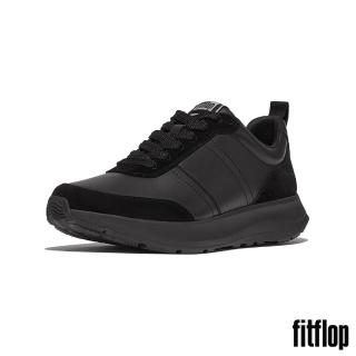 【FitFlop】F-MODE FLOW MENS 異材質厚底休閒鞋-男(靚黑色)