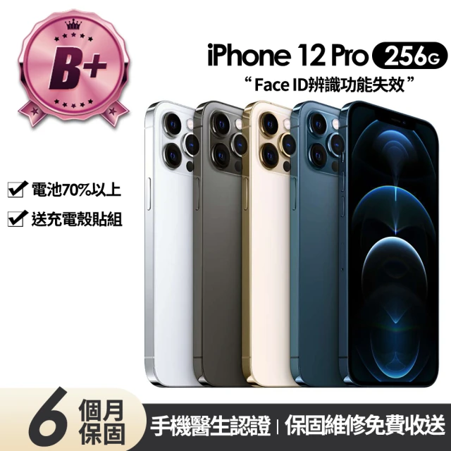 Apple B+級福利品 iPhone 12 Pro 256G 6.1吋(Face ID功能失效+贈充電組+殼貼)