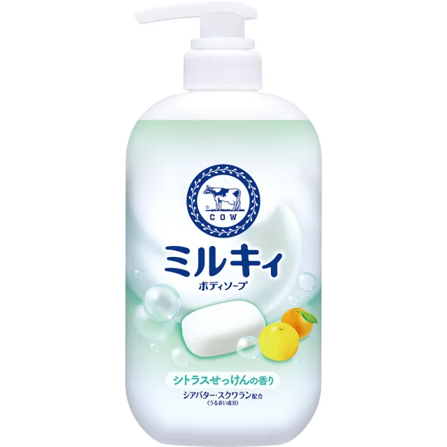 【日本牛乳石鹼】牛乳精華沐浴乳500ml(乳木果油/角鯊烷/玫瑰花香/柚子果香/清新皂香)
