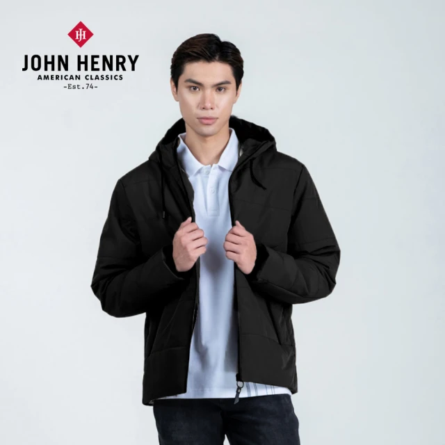 JOHN HENRY 造型連帽外套-黑色