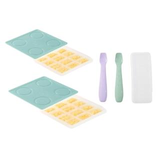 【2angels】矽膠副食品製冰盒15ml 2件+餵食湯匙(副食品分裝盒 冰磚塊盒 寶寶餐具)