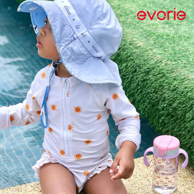 【Evorie】Tritan 300mL 兒童吸管杯 + 吸管替換組(寶寶水杯 幼兒水杯 兒童水杯水壺 微笑水杯)