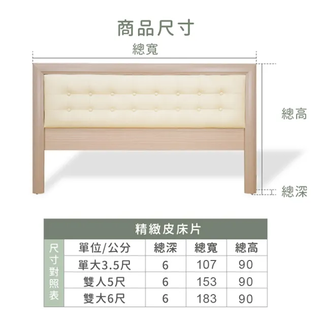 【ASSARI】雙人5尺房間組二件 皮床片+6抽屜床架