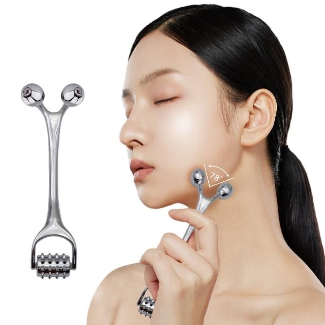 【Beroso 倍麗森】美容按摩磁石雙頭滾輪(情人節 微刺頭部按摩 眼部按摩 撥筋 頭皮滾輪 春節 小臉滾輪)