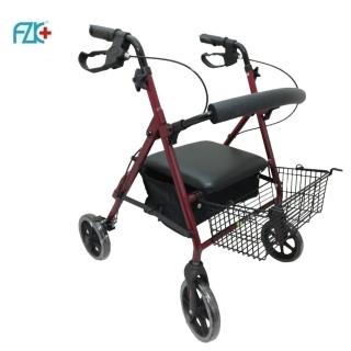 【富士康】鋁製收合式助步車(鋁合金材質#可收合設計#附置物籃#可煞車)