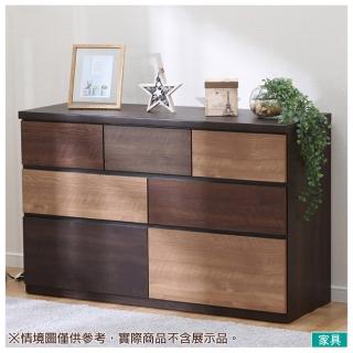 【NITORI 宜得利家居】◎拼色矮整理衣櫃 鬥櫃 RANDAM 120LC DBR(RANDAM)
