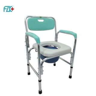 【富士康】鋁製固定型軟墊硬靠背便椅4316(固定型便椅#軟墊便椅#硬靠背便椅#便盆椅#浴室裝置)