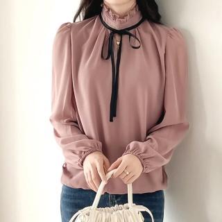 【MYDRESS】復古法式名媛綁帶優雅上衣