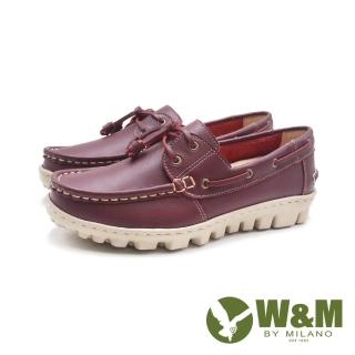【W&M】女 輕量帆船樂福休閒鞋 女鞋(酒紅)