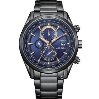 【CITIZEN 星辰】GENT’S 空中之鷹 光動能 萬年曆 電波錶 43MM(AT8265-81L)