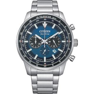 【CITIZEN 星辰】Chronograph 賽車風格 光動能三眼計時手錶(CA4500-91L／CA4500-91X)