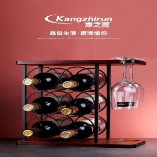 【康潤居家日用專營店】橡木吧檯紅酒架(紅酒架 實木酒架 酒瓶架子 酒櫃擺件 酒瓶架 預購15天)