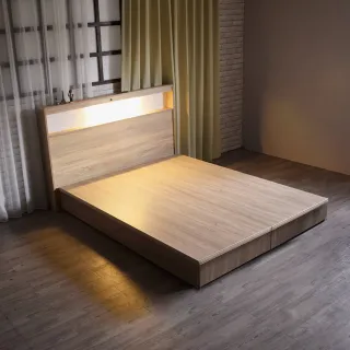 【IHouse】山田 雙大6尺 日式插座燈光床頭(床片)