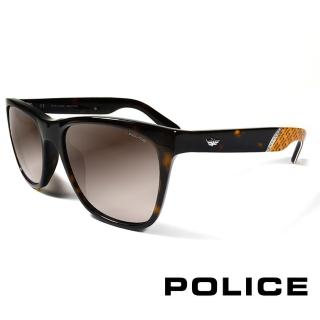 【POLICE】義大利警察都會款個性型男眼鏡(琥珀 POS1859-0722)