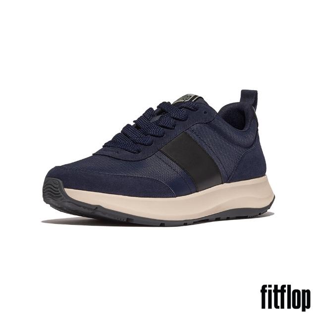 【FitFlop】F-MODE FLOW MENS 異材質厚底休閒鞋-男(午夜藍/黑色)