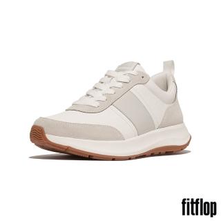 【FitFlop】F-MODE FLOW MENS 異材質厚底休閒鞋-男(都會白/北極灰)