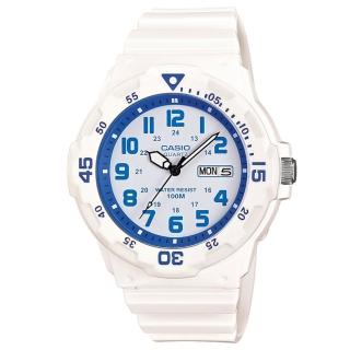 【CASIO 卡西歐】MRW-200HC-7B2 潛水風格 防水100米指標錶(運動 當兵 學生 錶徑約4.46公分)