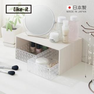 【like-it】日製橫向桌上型木質收納架-寬型-多色可選(置物架/ㄇ型架/增高架)