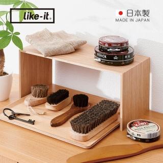 【like-it】日製橫向桌上型木質收納架-窄型-多色可選(置物架/ㄇ型架/增高架)
