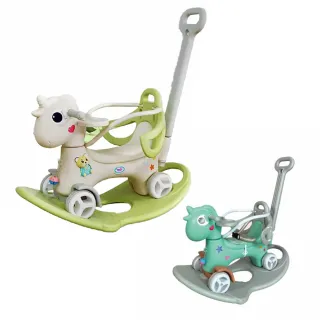 【i-Smart】三合一多功能搖搖馬-高階升級款(含餐盤+推桿+靠背｜滑步車｜嚕嚕車)