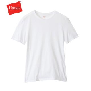 【Hanes】官方直營 女款-GLOBAL VALUE系列-素面純棉短袖T恤-白色（HW1EX101-010）-出清品