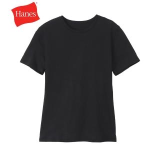【Hanes】官方直營 女款-GLOBAL VALUE系列-素面純棉短袖內衣-黑色（HW1EX101-090）-出清品