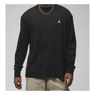 【NIKE 耐吉】長袖上衣 Jordan Essentials Waffle Knit 男款 黑 白 華夫格 針織 FD7462-010