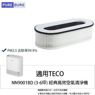 【PUREBURG】適用Teco 東元 NN9001BD 經典高效空氣清淨機 副廠替換用HEPA活性碳濾網