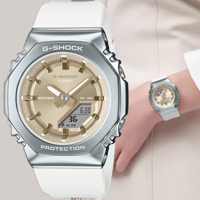 CASIO 卡西歐 G-SHOCK 粉彩金屬八角手錶 女錶(GM-S2110-7A9)