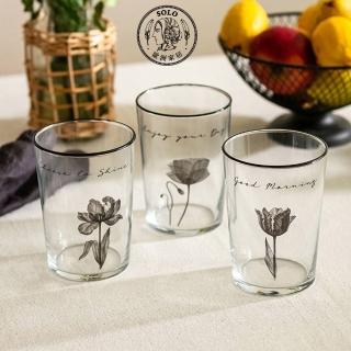 【SOLO 歐洲家居】LCW Home 510ML 簡約花卉早安水杯3件一組