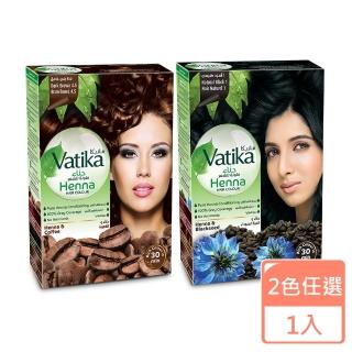 【杜拜DABUR】VATIKA HENNA指甲花草本髮絲增色粉一盒6包(兩色任選 深咖啡色/黑色)