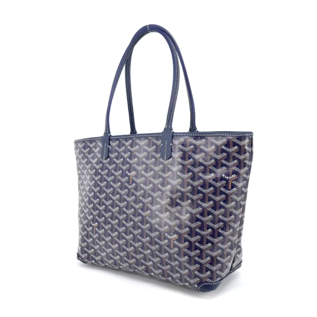 【GOYARD 高雅德】ARTOIS帆布LOGO拉鍊購物包(小/海軍藍)