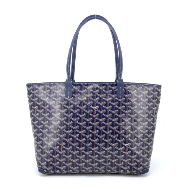 【GOYARD 高雅德】ARTOIS帆布LOGO拉鍊購物包(小/海軍藍)