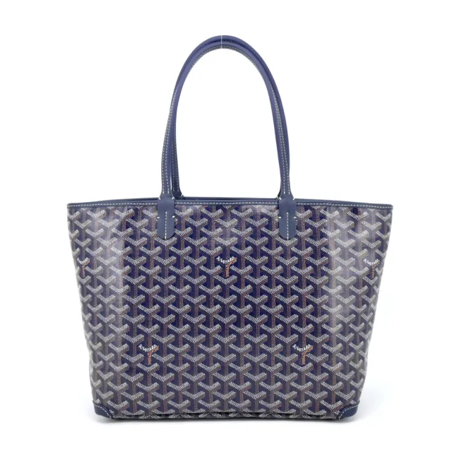 【GOYARD 高雅德】ARTOIS帆布LOGO拉鍊購物包(小/海軍藍)