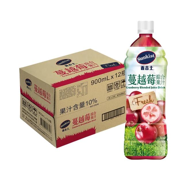 【Sunkist 香吉士】蔓越莓綜合果汁 900ml 12入/箱
