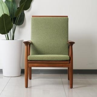 【Mahogany 瑪荷尼傢俱】全原木 桃花心木 挪威1人沙發(單人沙發、薄墊沙發)